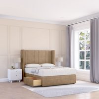Falcon Naples Wingback Bed Set 2 Drawers & 54" Floor Standing Headboard Light Double