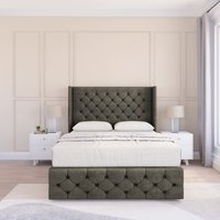 Luthor Dumfries Wingback Bed Set No Drawers & 54" Floor Standing Headboard King