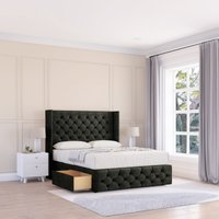 Luthor Dumfries Wingback Bed Set No Drawers & 54" Floor Standing Headboard Double