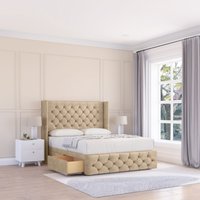 Luthor Coniston Wingback Bed Set 2 Drawers & 54" Floor Standing Headboard Double