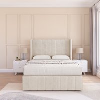 Melbourne Plush Wingback Bed Set No Drawers & 54" Floor Standing Headboard Single