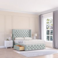Luthor Naples Wingback Bed Set No Drawers & 54" Floor Standing Headboard Single