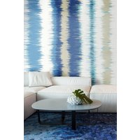 Origin Murals Linear Stripe Matt Smooth Paste the Wall Mural in Blue | Size: W350 cm x H280 cm