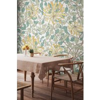 Origin Murals Honeysuckle Wall Mural in Pale Blue | Size: W300 cm x H240 cm