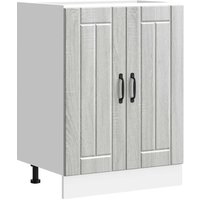 Berkfield Home Sink Base Cabinet Lucca Grey Sonoma Engineered Wood