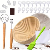 Round Bread Proofing Basket 25cm Banneton Brotform Sourdough Proving Basket Baking Tools Pack