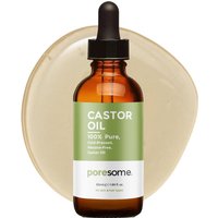 Poresome Castor Oil 50ml Amber Glass Dropper Bottle in Green