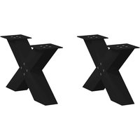 Berkfield Home Coffee Table Legs X-Shaped 2 pcs Black 50x(30-31) cm Steel