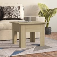 Berkfield Home Coffee Table Sonoma Oak 55x55x42 cm Engineered Wood in Brown | Size: 55 x 55 x 42 cm