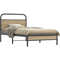 Bed Frame Without Mattress 90x200 cm Smoked Oak Engineered Wood