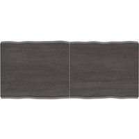 Berkfield Home Table Top Dark Grey 140x60x(2-6) cm Treated Solid Wood Live Edge in Brown