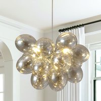 3 Light Dimmable Glass Globe Chandelier
