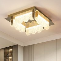 4 Light 32cm LED Acrylic Flush Mount Metallic