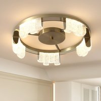 Garwarm 5 - Light 40cm LED Round Acrylic Flush Mount in Metallic Gold