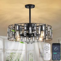 Fandelier Ceiling Fan Lights Crystal Pendant Lamp 50 cm