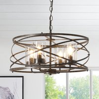 4 Light Dimmable Farmhouse Unique Design Adjustable Chandelier