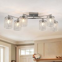 6 Light 89cm Dimmable Crystal Flush Mount