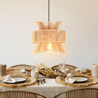 1 Light Farmhouse Boho Geometric Rattan Pendant Light Light