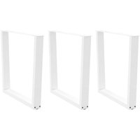 Berkfield Home Dining Table Legs V-Shape 3 pcs White 80x(72-73.3) cm Steel