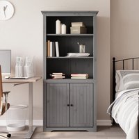 Berkfield Home Bookcase BODO Grey 80x40x172 cm Solid Wood Pine | Size: 80 x 40 x 172 cm