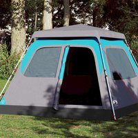 Berkfield Home Camping Tent Dome 4-Person Blue Quick Release