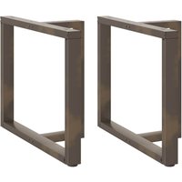 Berkfield Home Dining Table Legs T-Shaped 2 pcs Natural Steel 90x35x(72-73) cm Steel in Black