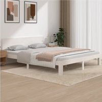 Berkfield Home Bed Frame White Solid Wood Pine 160x200 cm