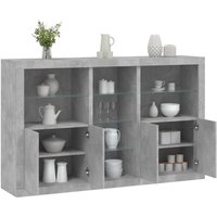 Sideboard LED Lights Concrete 162x37x100 cm x 37 x 100 cm