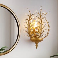 Crystal Steel Flush Mounted Sconce