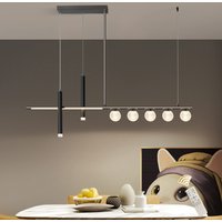 Garwarm 45W Dimmable Modern LED Pendant Light, 120cm Remote-Controlled in Black