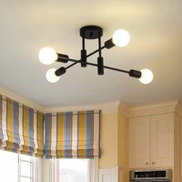 4 Light Modern Metal Industrial Vintage Sputnik Ceiling Light