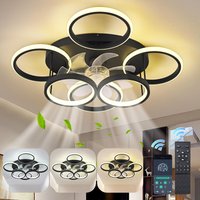 Modern LED Dimmable Bladeless Ceiling Fans Lights 63cm