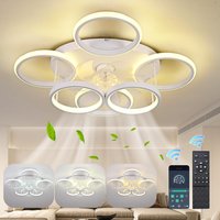 Modern Low Profile Ceiling Fan Lights 6 Ring Dimmable