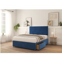 Texas Plush Velvet Memory Foam Bed Set 2 Drawers Mattress & Headboard Super King