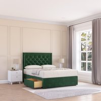 Montana Plush Velvet Memory Foam Bed Set 2 Drawers Mattress & Headboard Double
