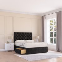 Mayfair Plush Velvet Memory Foam Bed Set 2 Drawers Mattress & Headboard Double