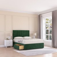 Kansas Plush Velvet Memory Foam Bed Set 2 Drawers Mattress & Headboard Double