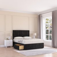 Kansas Plush Velvet Memory Foam Bed Set 2 Drawers Mattress & Headboard Double