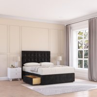 Alabama Plush Velvet Memory Foam Bed Set 2 Drawers Mattress & Headboard Double