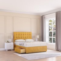 Alabama Plush Velvet Memory Foam Bed Set 2 Drawers Mattress & Headboard Super King