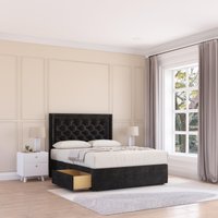 Montana Plush Velvet Memory Foam Bed Set 4 Drawers Mattress & Headboard Double