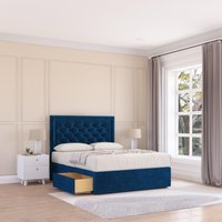 Montana Plush Velvet Memory Foam Bed Set 4 Drawers Mattress & Headboard Double