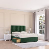 Manhattan Plush Velvet Memory Foam Bed Set 4 Drawers Mattress & Headboard Double