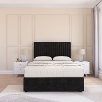 Manhattan Plush Velvet Memory Foam Bed Set No Drawers Mattress & Headboard Single