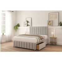 California Divan Bed Set 2 drawers Footend Plush Velvet Super King