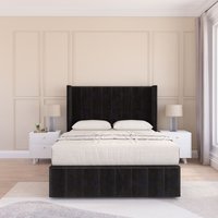 Melbourne Upholstered Wingback Bed Set No Drawers & 54" Floor standing Headboard Plush Velvet Double