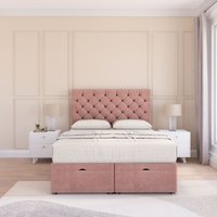 Mayfair Plush Fabric Ottoman Bed End Opening Sprung Memory Mattress & 26 Inch Headboard King