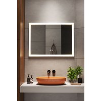 Living and Home Frameless Anti-Fog Dimmable LED Wall Mirror in Metallics