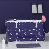 Dark Blue Portable Folding Large Portable Folding Bathtub Cushion 140cm W x 55cm D x 50cm H cm W x 55 cm D x 50 cm H