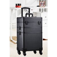 Living and Home 3 in 1 Professional Removable Cosmetic Makeup Train Case Black